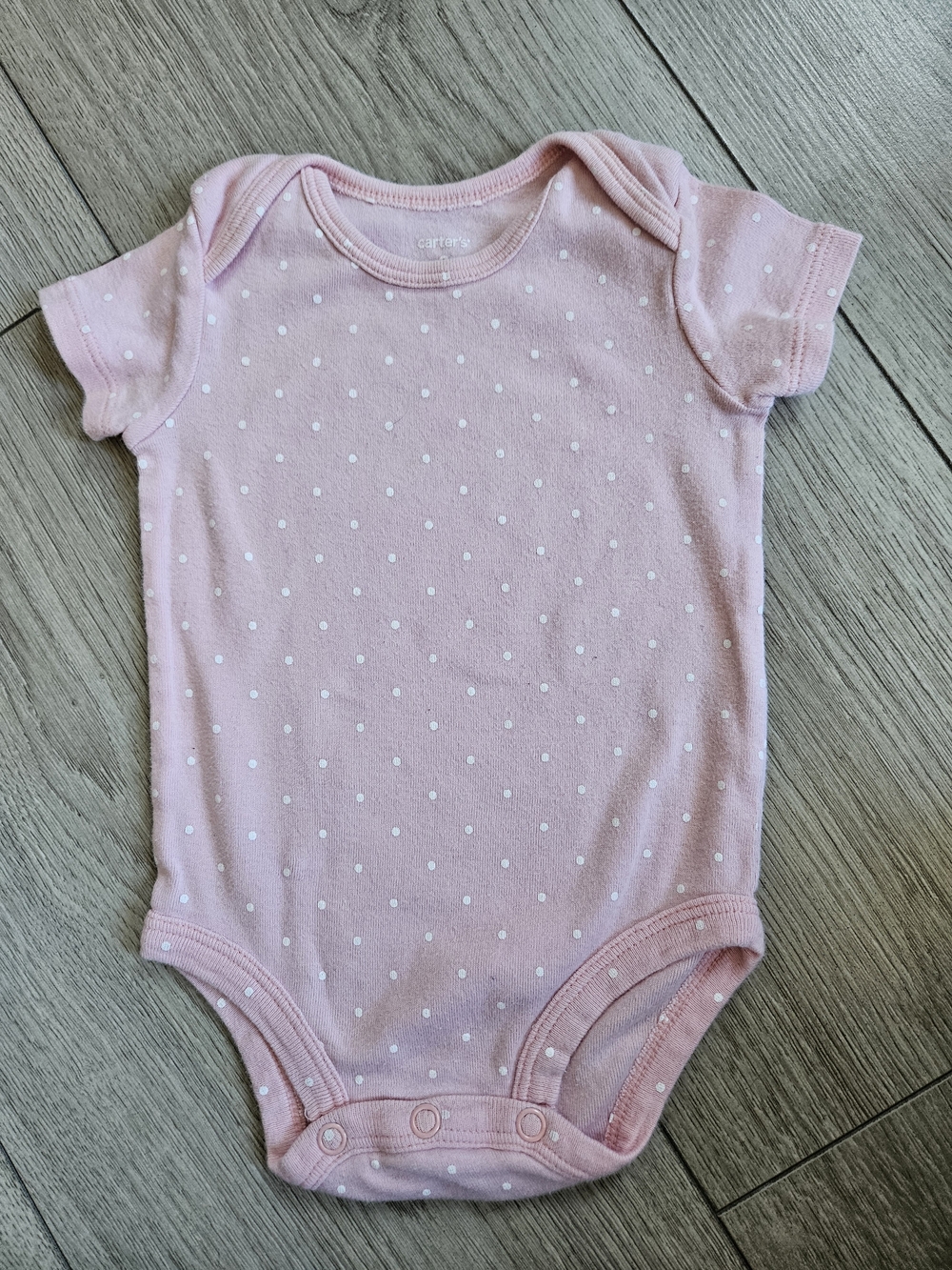 Carter's Baby Girl Pink Polka Dot Short Sleeve Bodysuit Onesie🩷